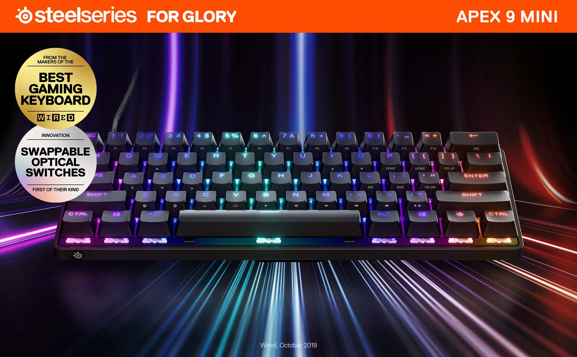 Tastatura Gaming STEELSERIES Apex 9 Mini, Linear OptiPoint Switch